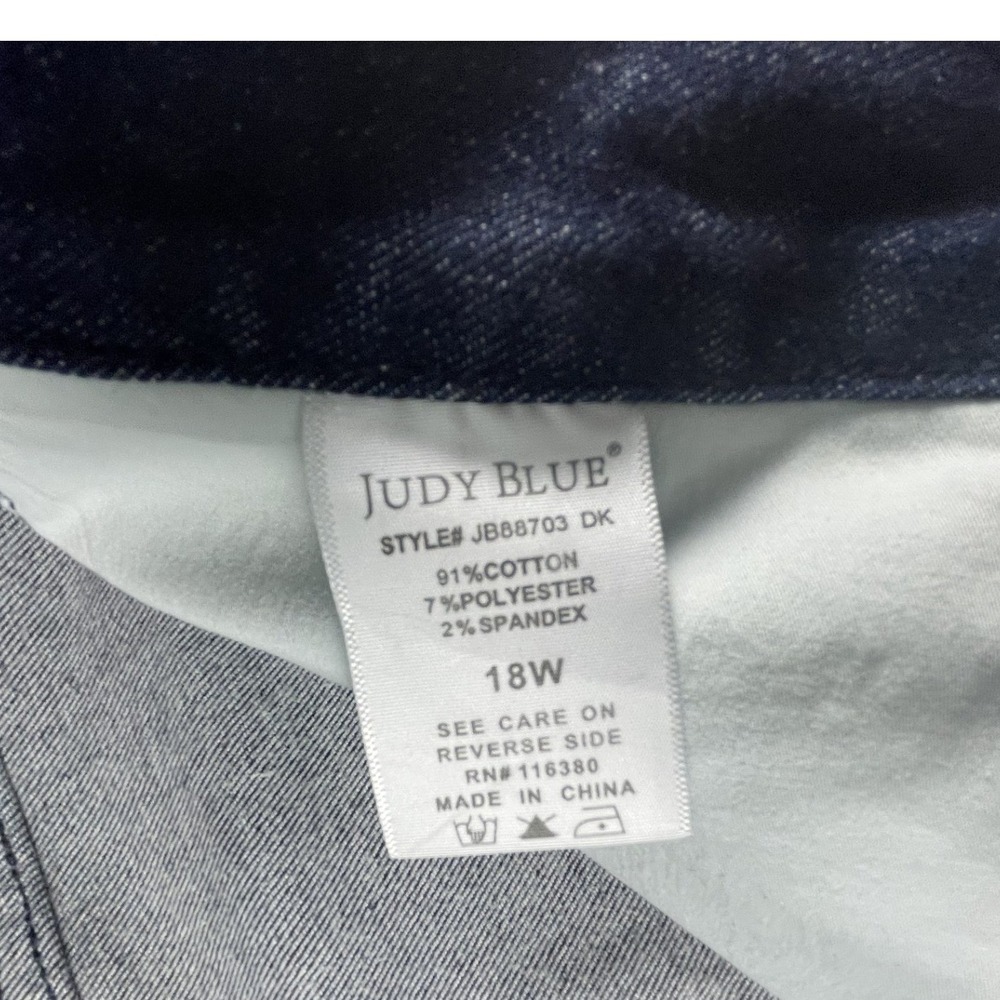 Judy Blue Jeans Womens 18W Dark Wash Skinny Fit JB88703 DK High Rise Stretch - Picture 4 of 10